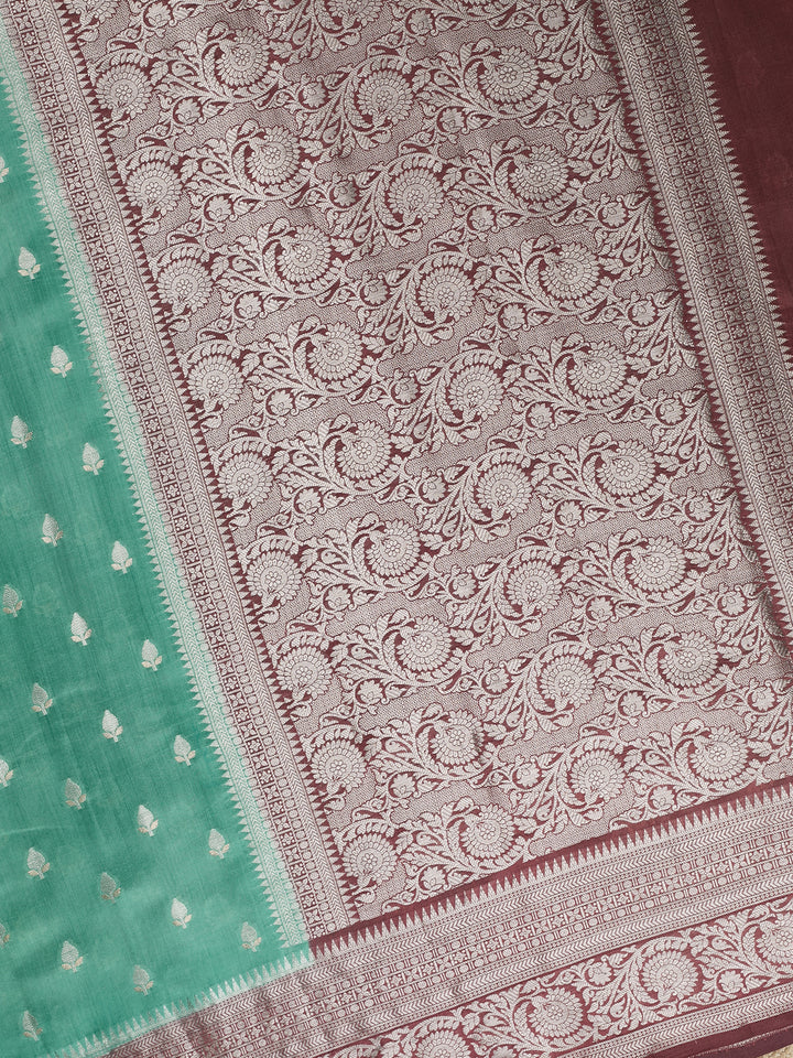 Green Chiniya Silk Banarasi Saree