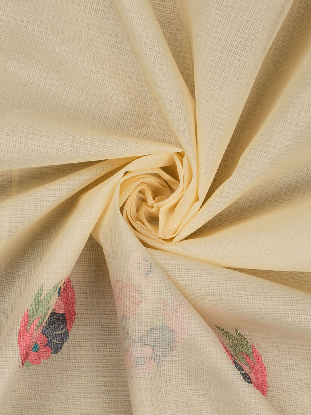 Yellow  Supernet Thread Butas Banarasi Saree_3