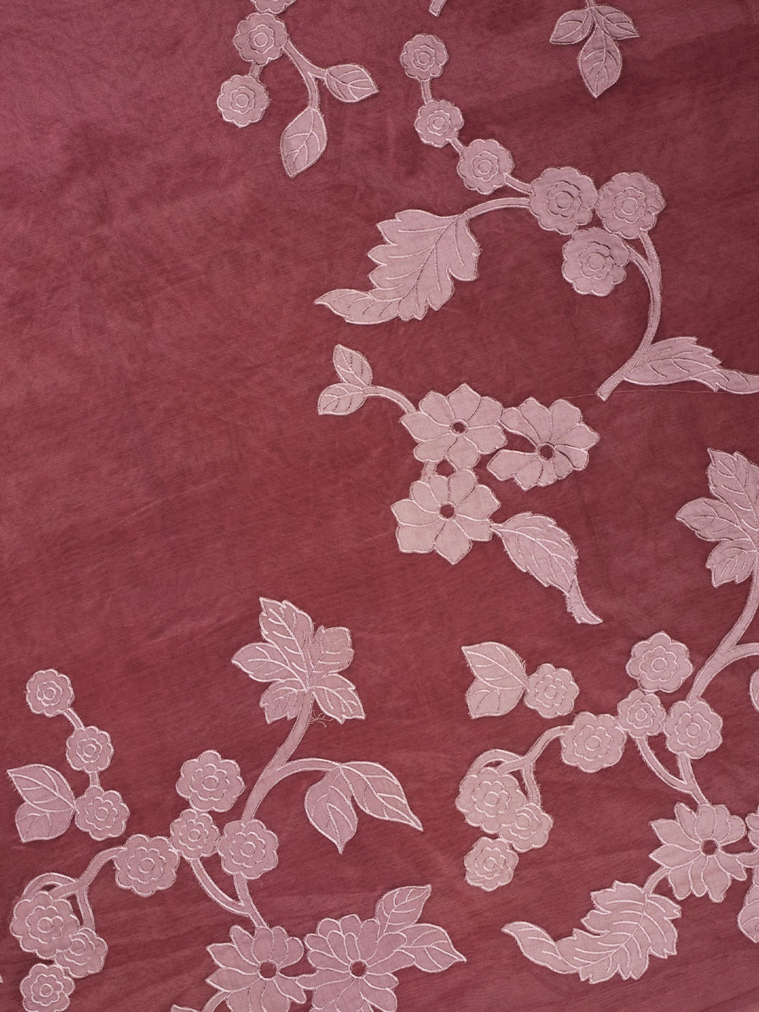 Mauve Organza Plain Banarasi Saree_4