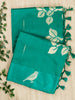Green Cotton Plain Banarasi Saree