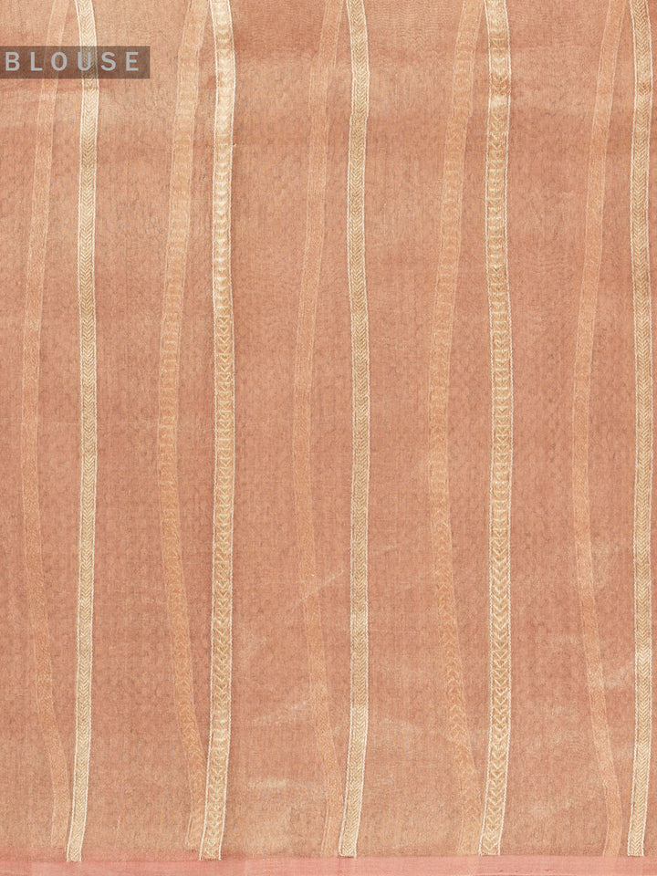 Peach Pure Tissue Sonarupa Butis Banarasi Saree