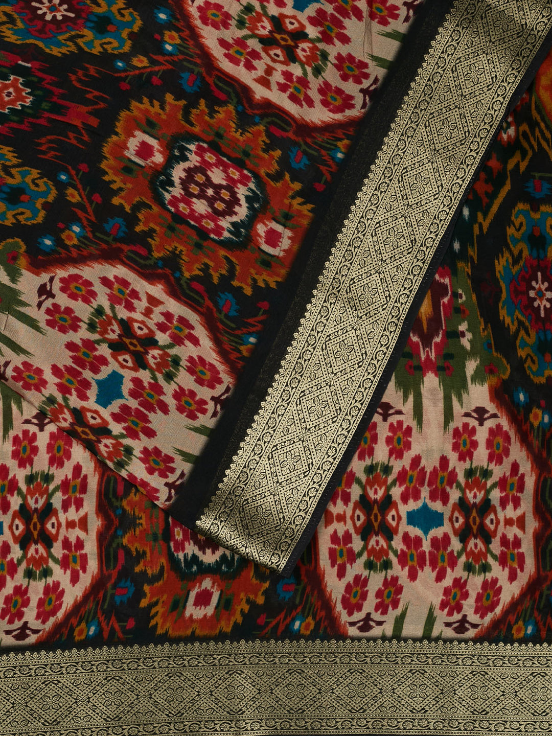 Black Chiffon Printed Banarasi Saree_2