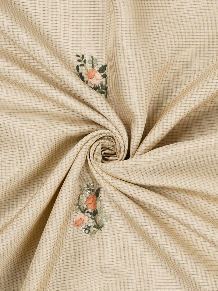 Gold Cotton Zari Checks Banarasi Saree