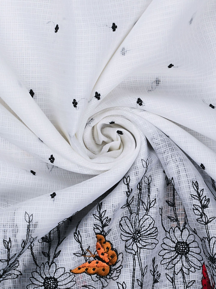 White Kota Thread Butis Banarasi Saree