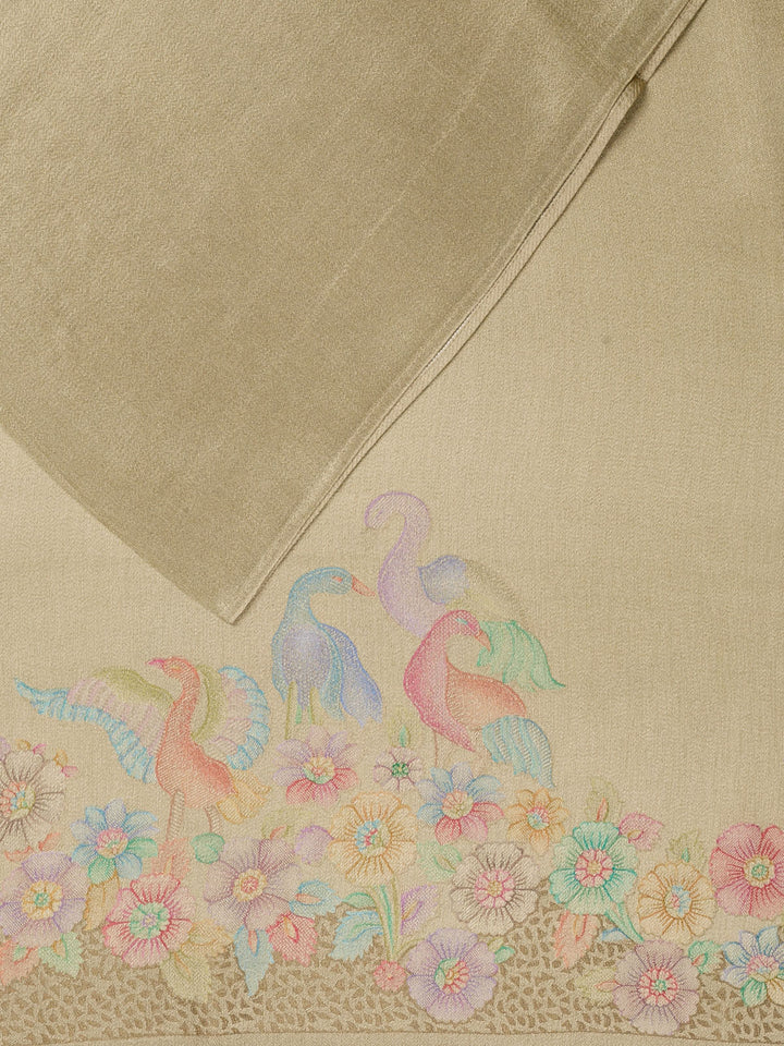 Yellow Pure Tissue Plain Banarasi Saree