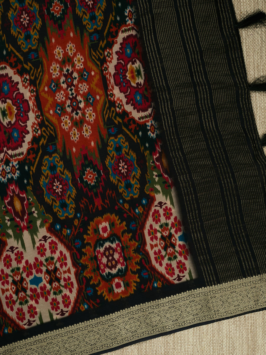 Black Chiffon Printed Banarasi Saree_3