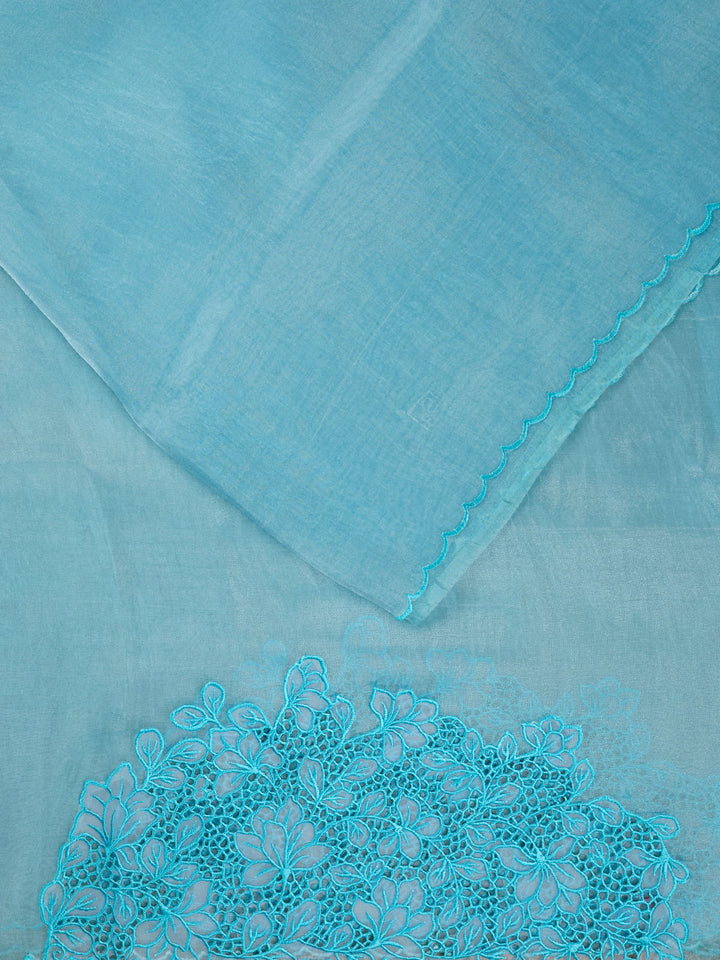Blue Tissue Plain Banarasi Saree