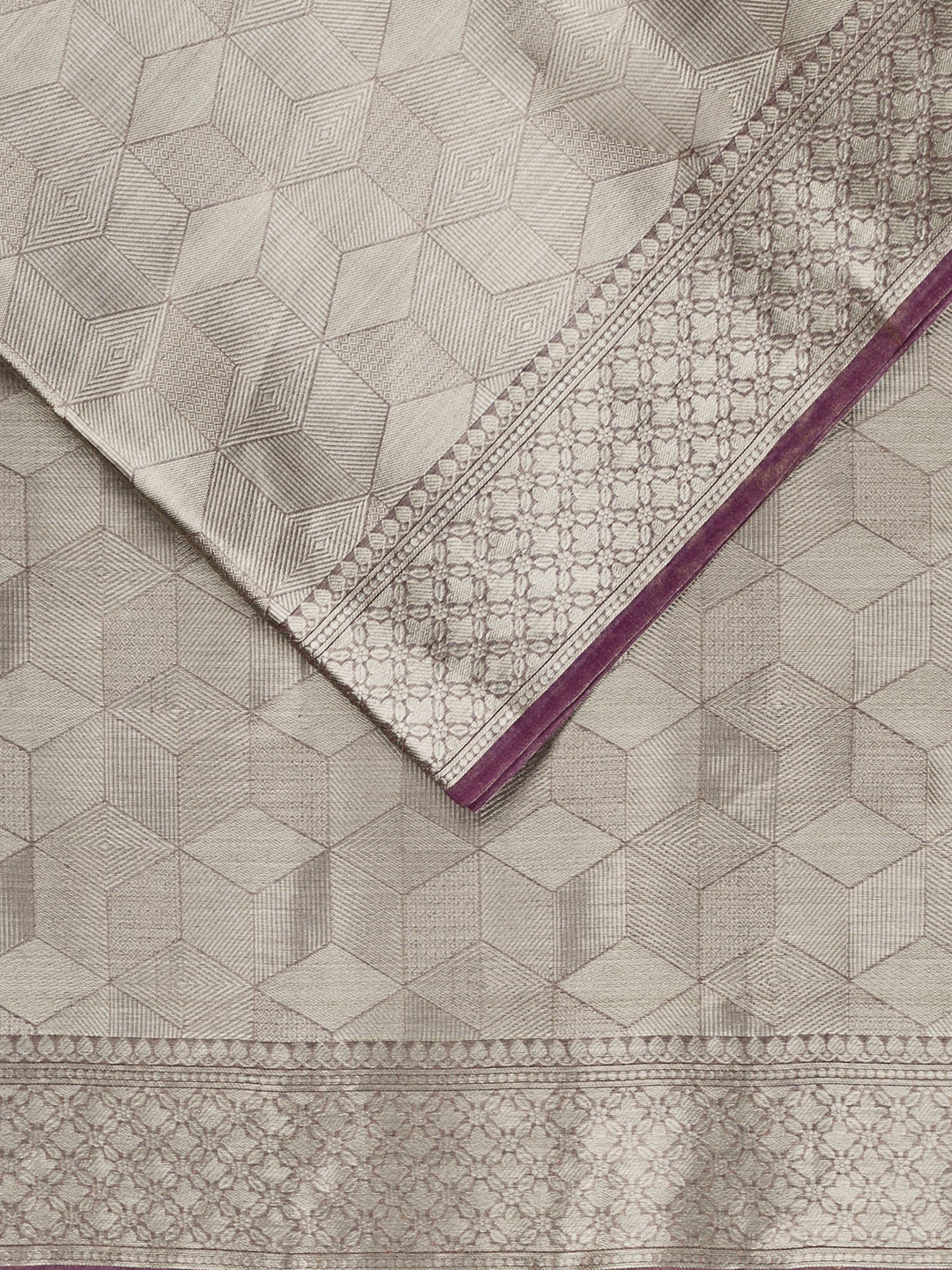Wine Pure Tissue Zari Weave Banarasi Saree_2
