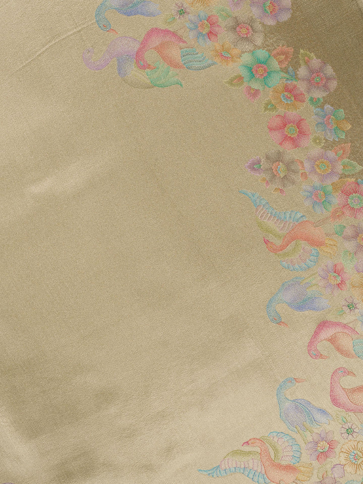 Yellow Pure Tissue Plain Banarasi Saree