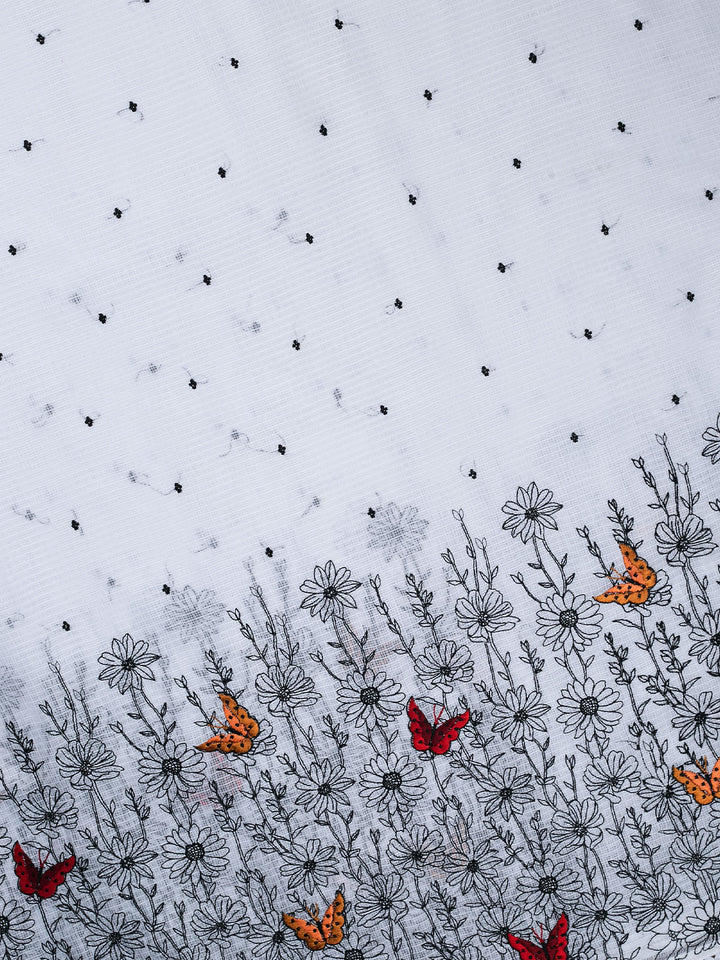 White Kota Thread Butis Banarasi Saree