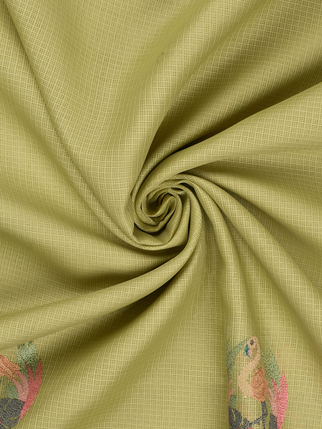 Green Supernet Thread Butas Banarasi Saree_3
