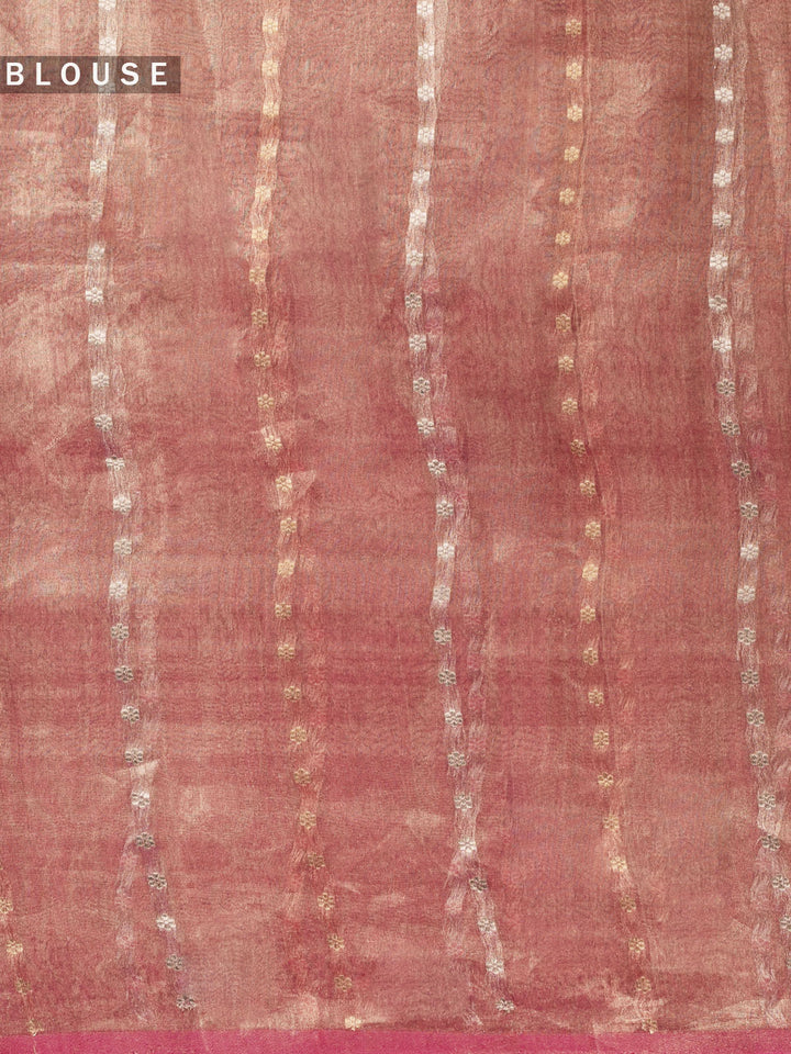 Pink Pure Tissue Sonarupa Stripes Banarasi Saree