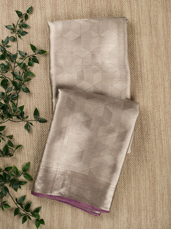 Wine Pure Tissue Zari Weave Banarasi Saree