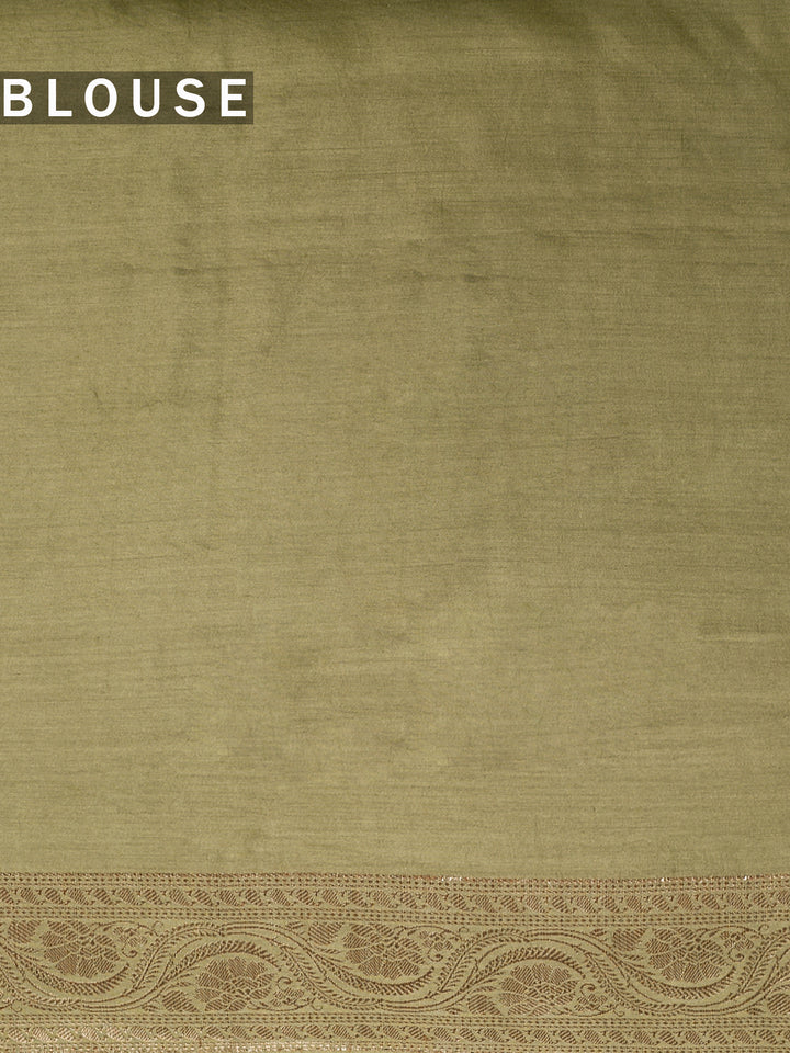 Mehendi Green Ombre Chiniya Silk Banarasi Saree