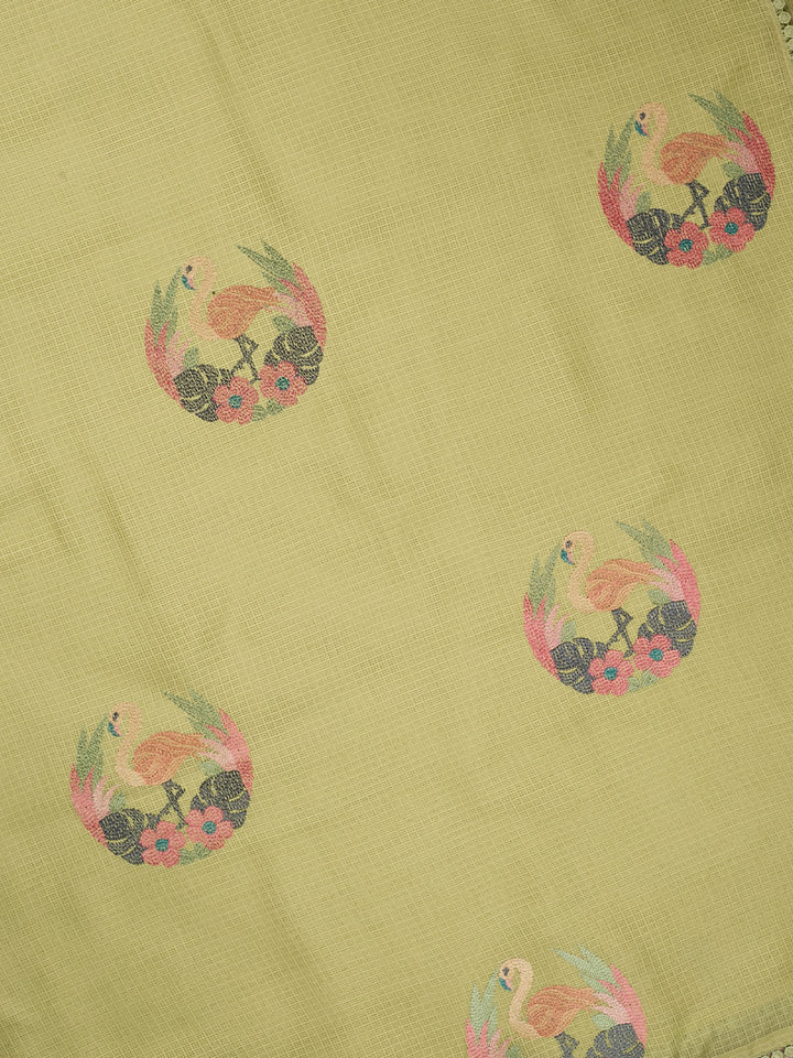 Green Supernet Thread Butas Banarasi Saree