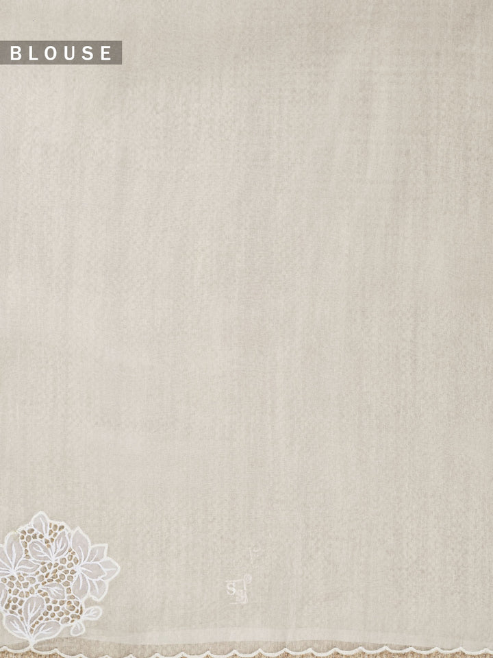 White Tissue Plain Banarasi Saree