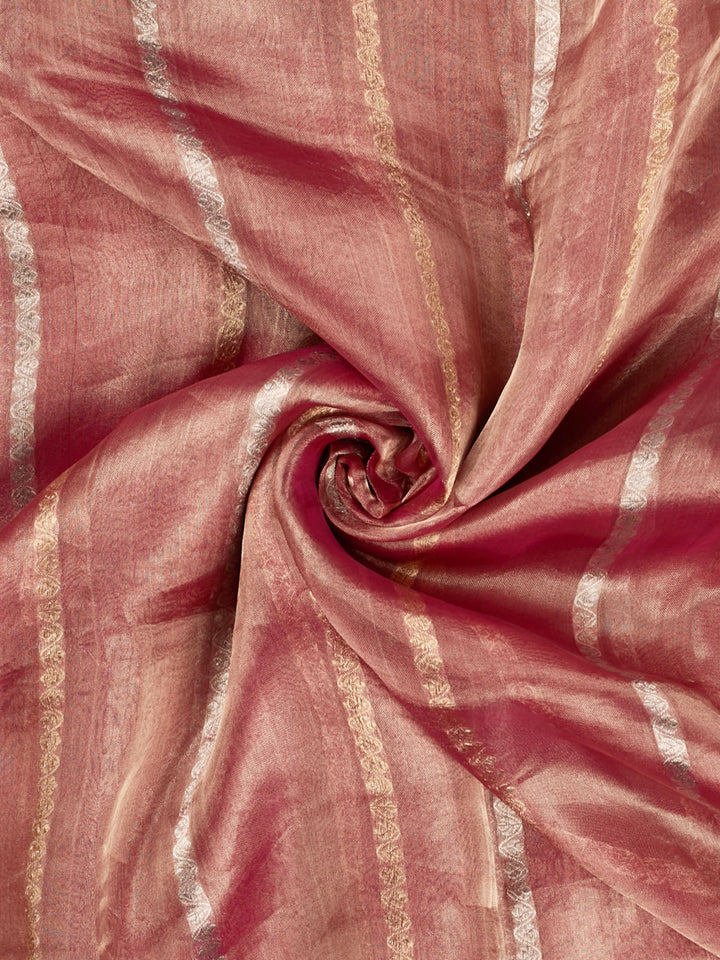 Pink Pure Tissue Sonarupa Stripes Banarasi Saree