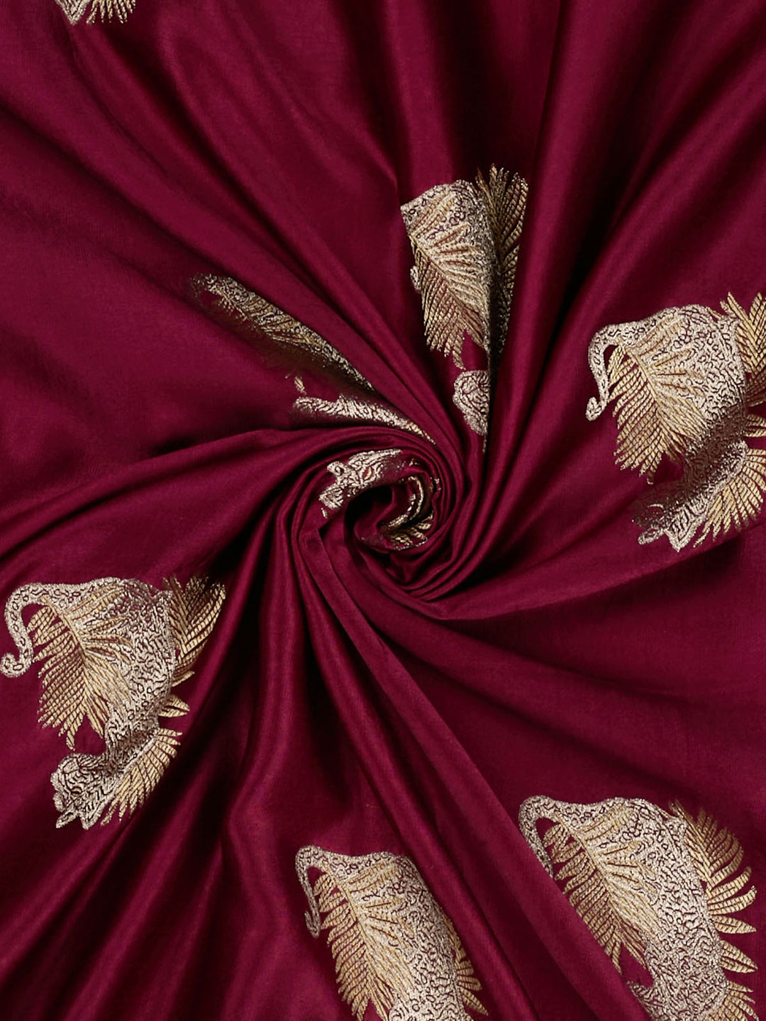 Wine Mysore Silk Zari Buti  Banarasi Saree_3