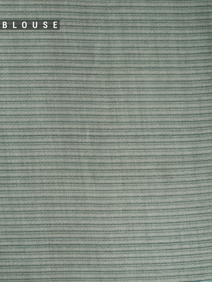 Green Cotton Print With Thread Embroidery Banarasi Saree