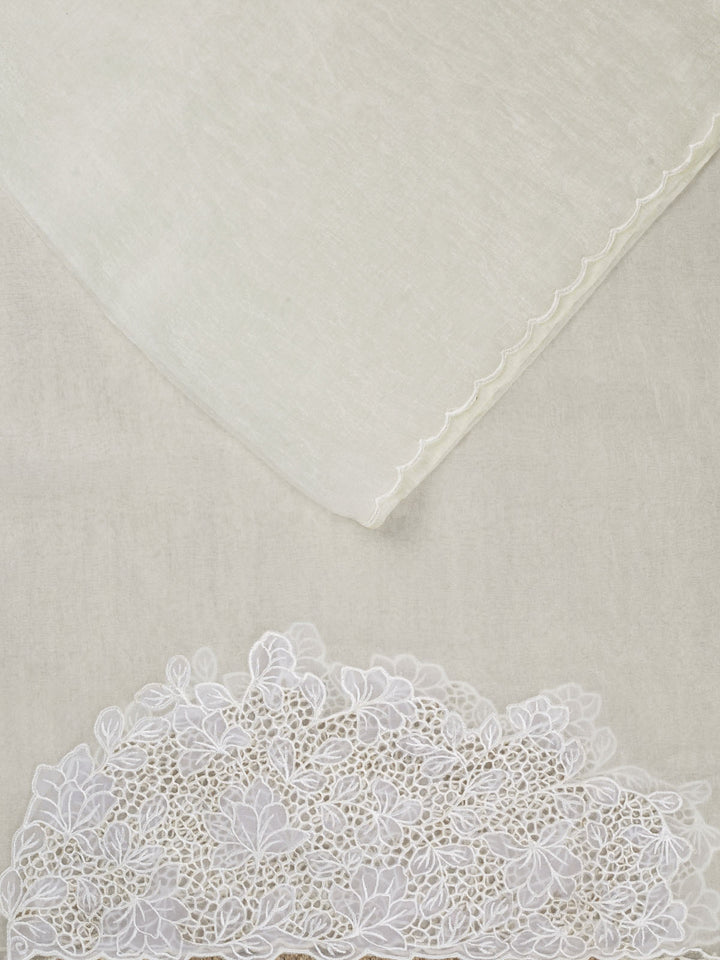 White Tissue Plain Banarasi Saree