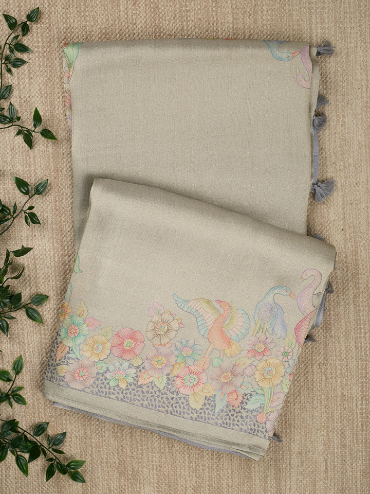 Green Pure Tissue Plain Banarasi Saree