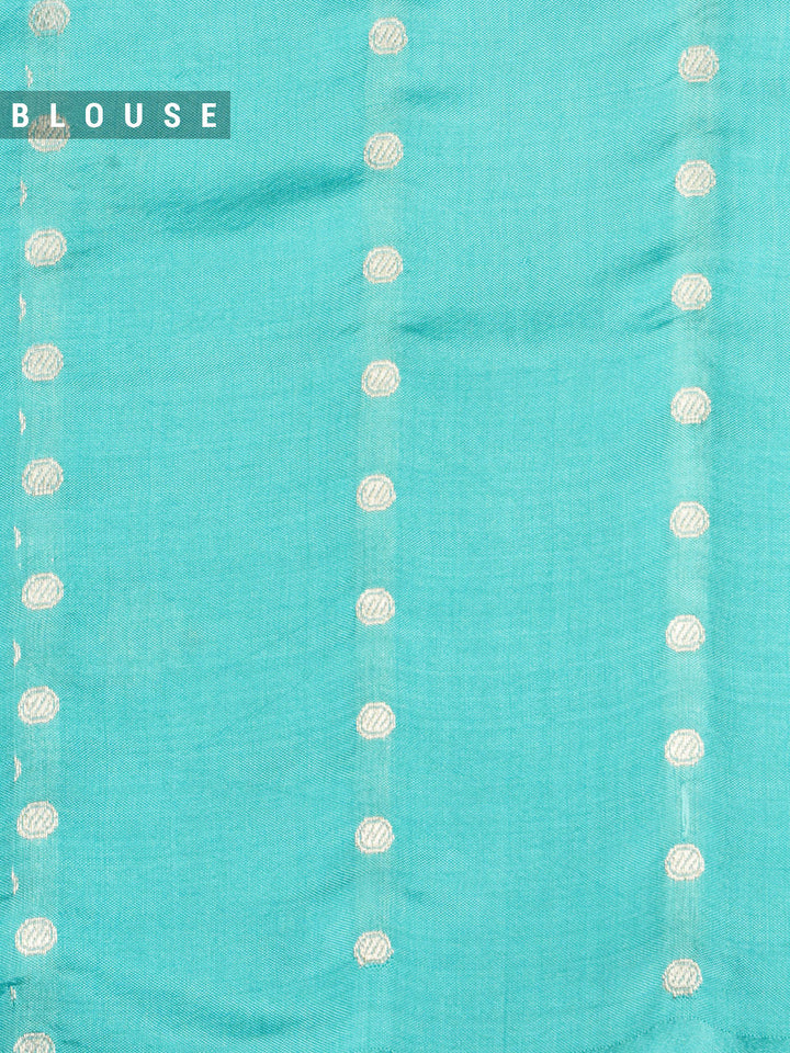 Firozi Katan Silk Banarasi Saree