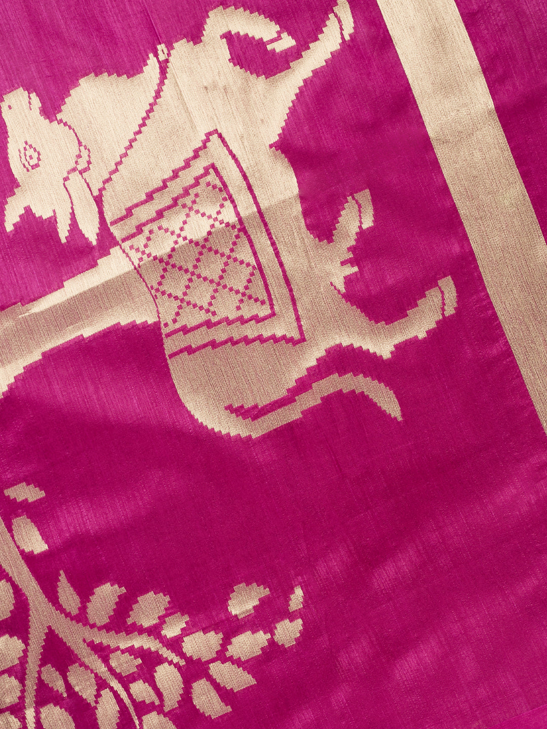 Purple Cotton Plain Banarasi Saree_4