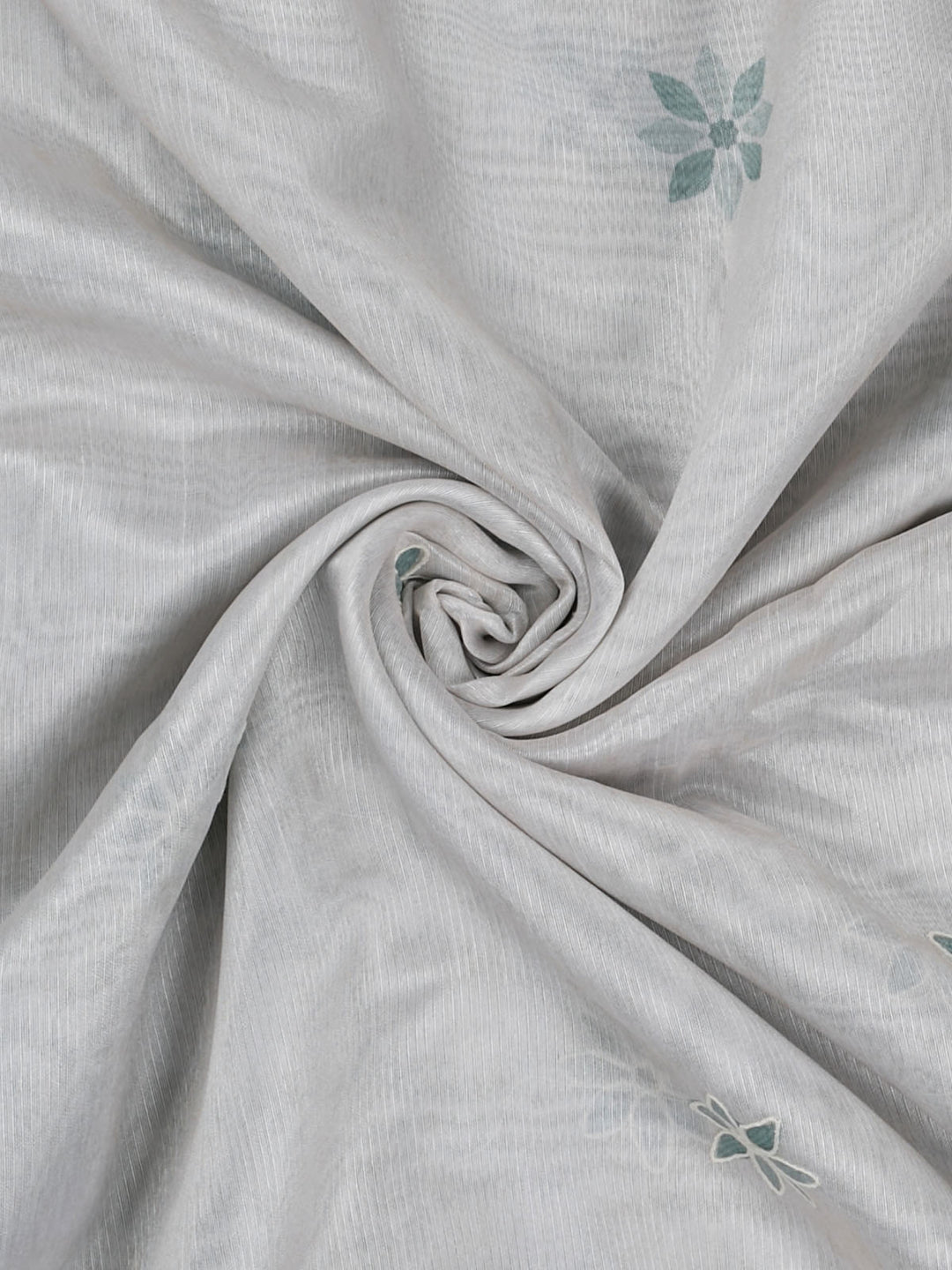 Green Cotton Print With Thread Embroidery Banarasi Saree_3