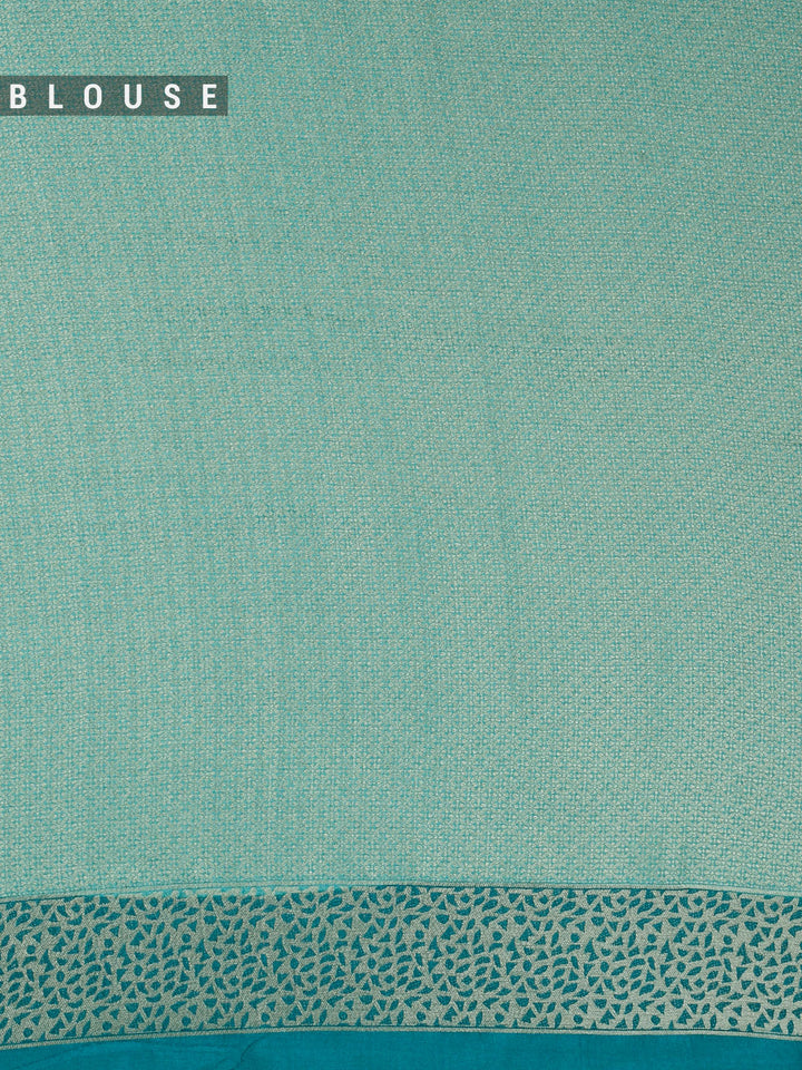 Firozi Pure Tissue Plain Banarasi Saree