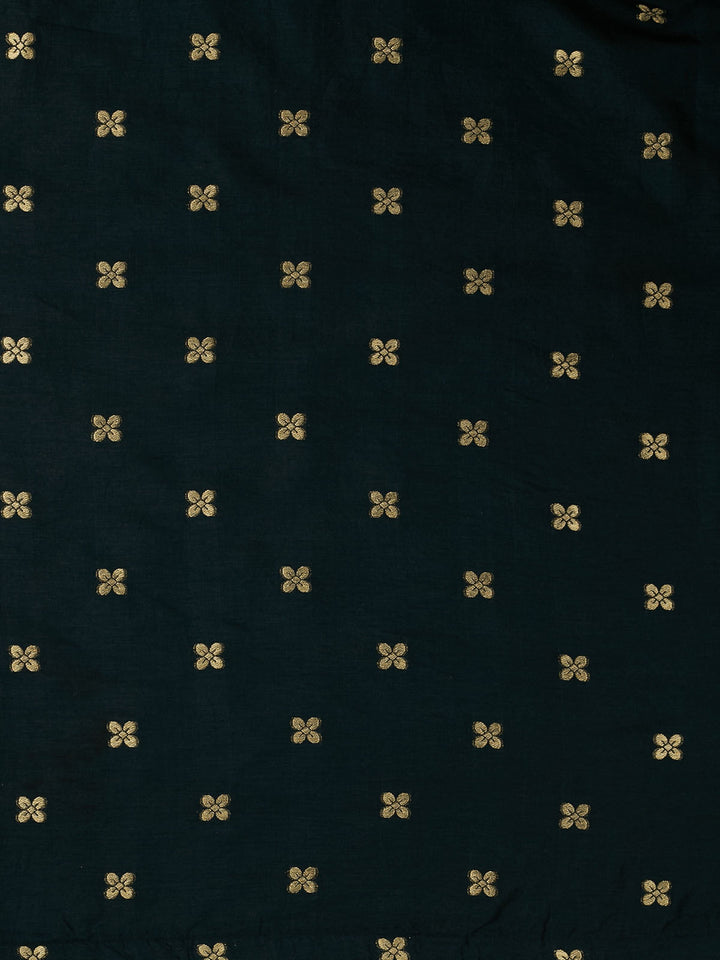 Green Chiffon Printed Banarasi Saree