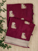 Wine Mysore Silk Zari Buti  Banarasi Saree