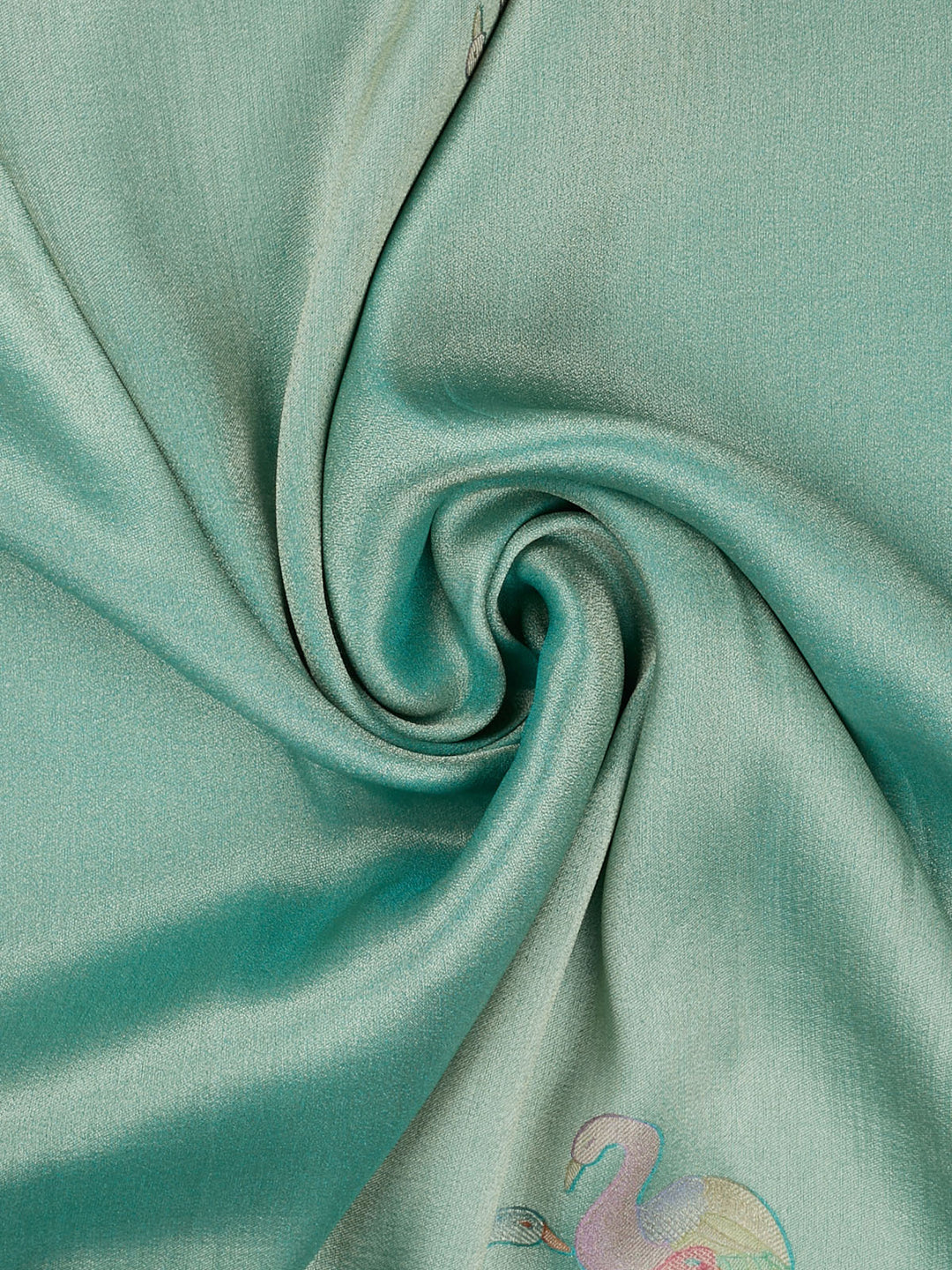 Firozi Pure Tissue Plain Banarasi Saree_3