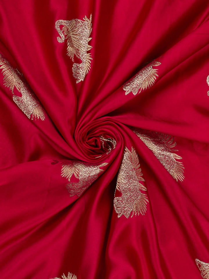 Magenta Mysore Silk Zari Buti  Banarasi Saree