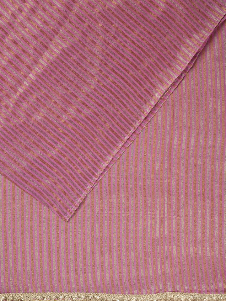 Purple Tissue Sonarupa Stripes Banarasi Saree
