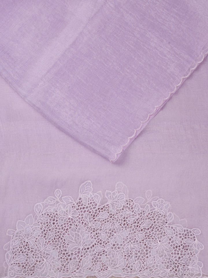 Purple Tissue Plain Banarasi Saree