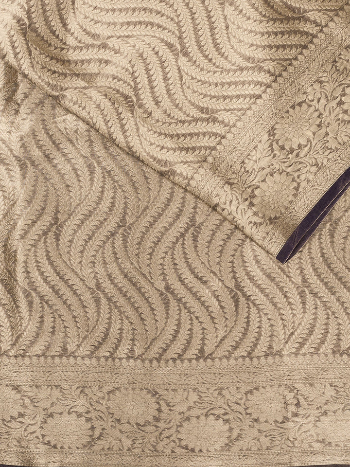 Purple Pure Tissue Zari Weave Banarasi Saree