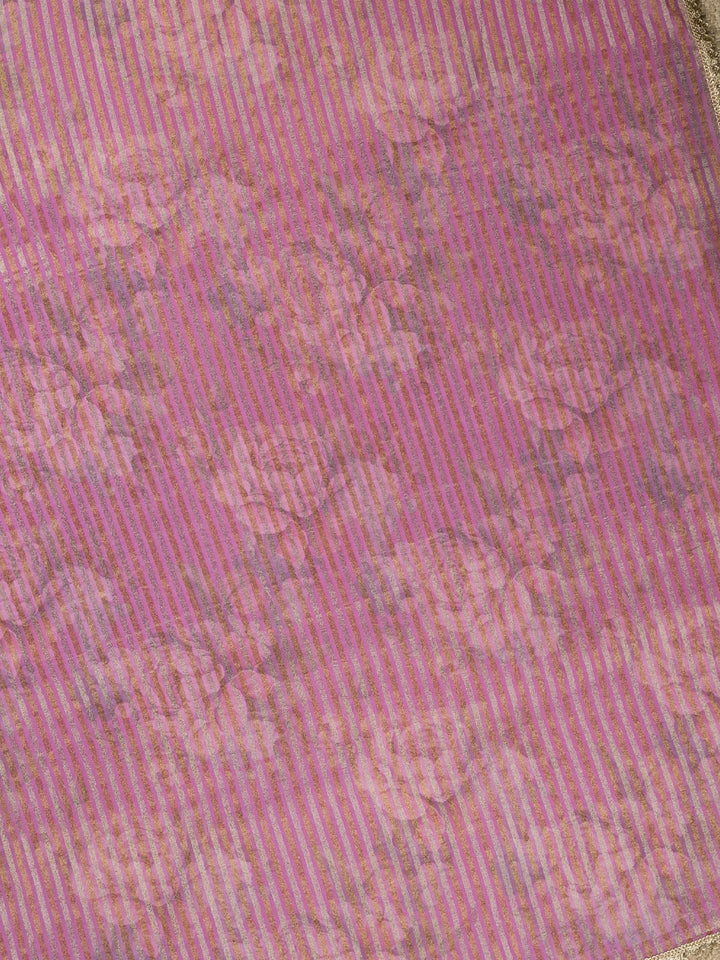 Purple Tissue Sonarupa Stripes Banarasi Saree