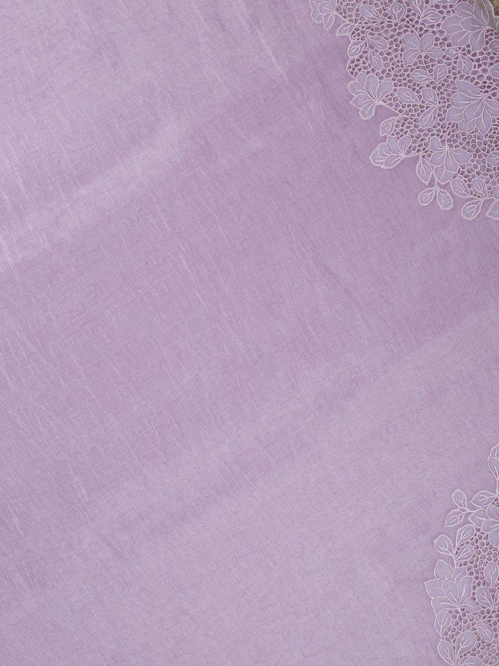 Purple Tissue Plain Banarasi Saree
