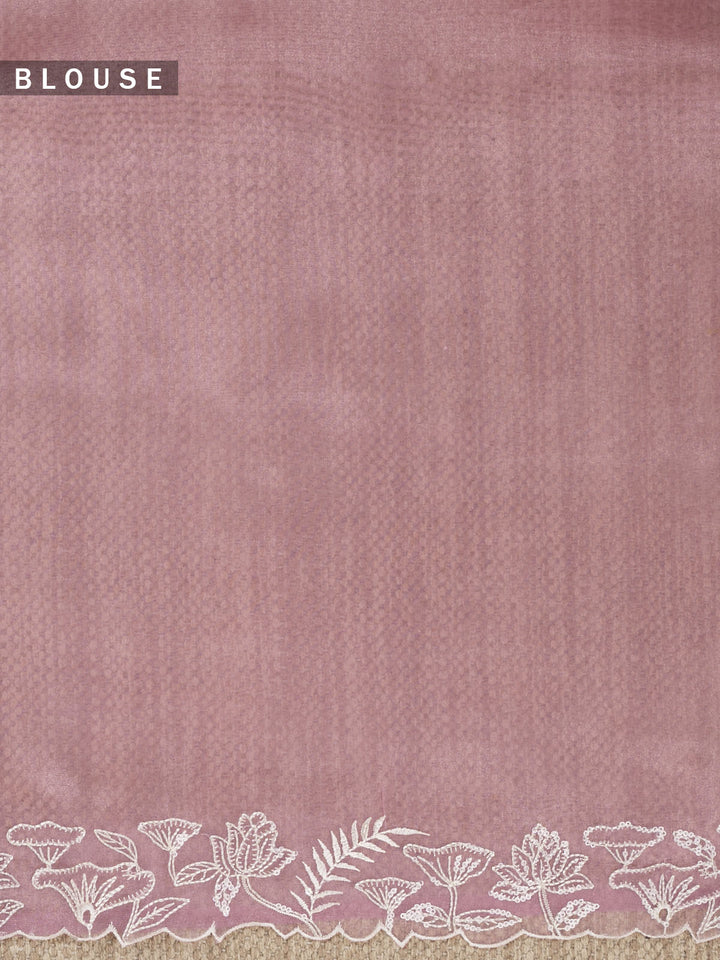 Pink Tissue Plain Banarasi Saree