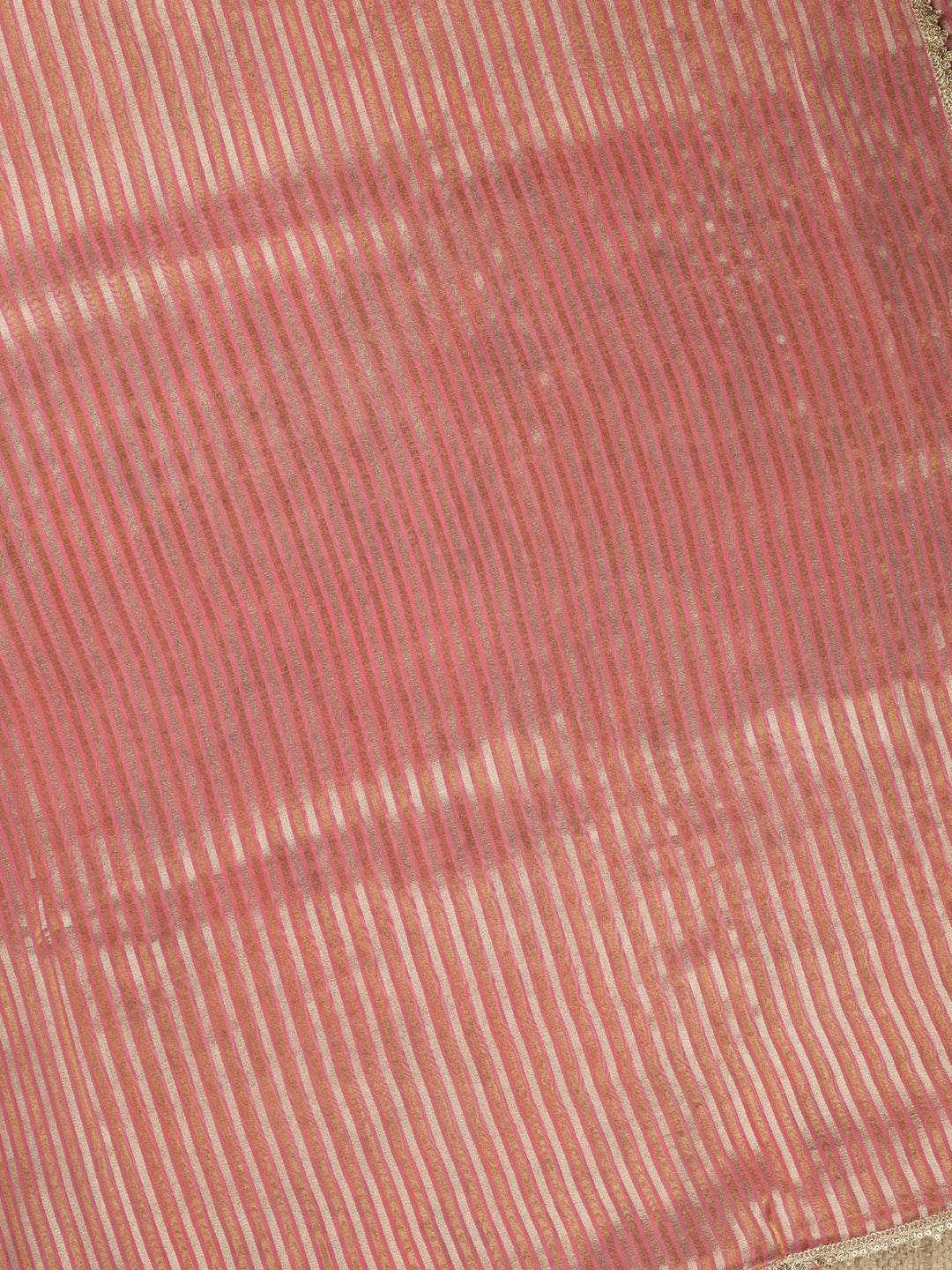 Peach  Tissue Sonarupa Stripes Banarasi Saree_4