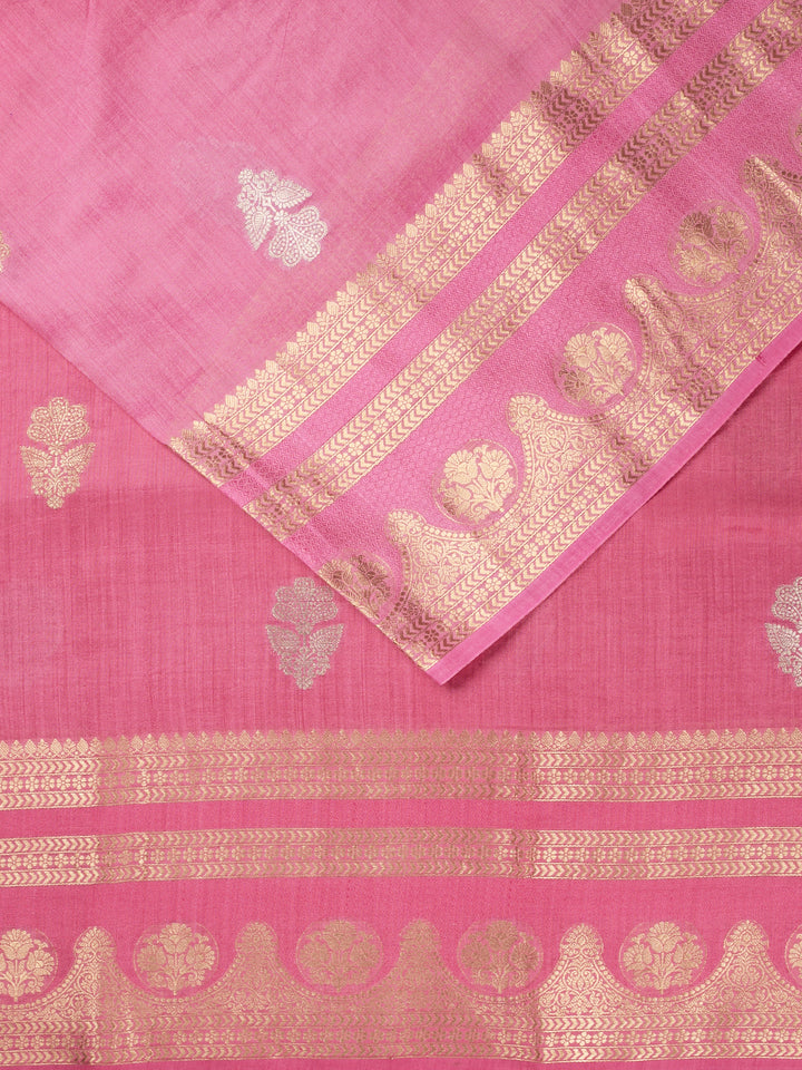 Pearl Pink Chiniya Silk Banarasi Saree
