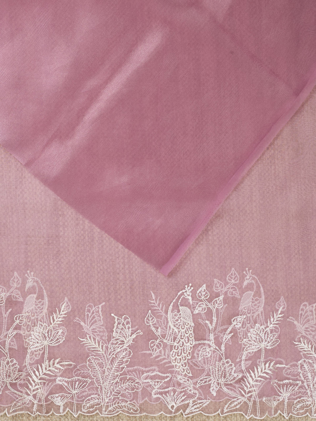 Pink Tissue Plain Banarasi Saree_2