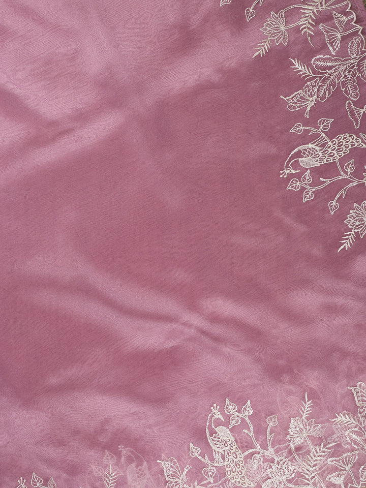 Pink Tissue Plain Banarasi Saree