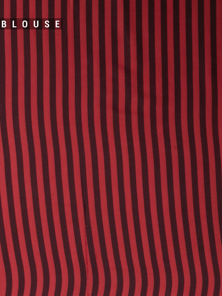 Wine Satin Printed Banarasi Saree