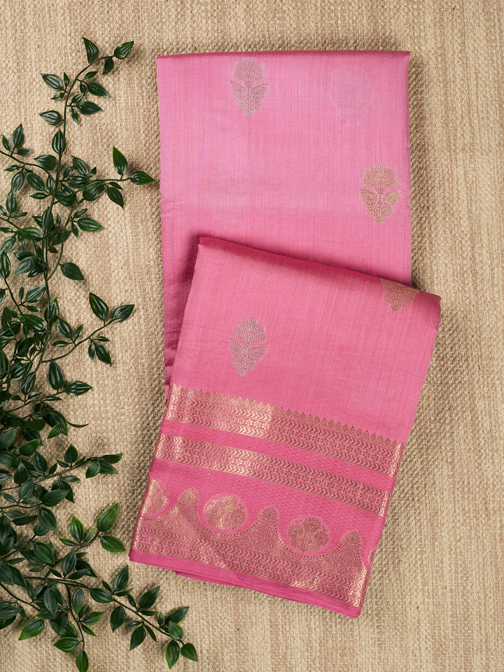 Pearl Pink Chiniya Silk Banarasi Saree