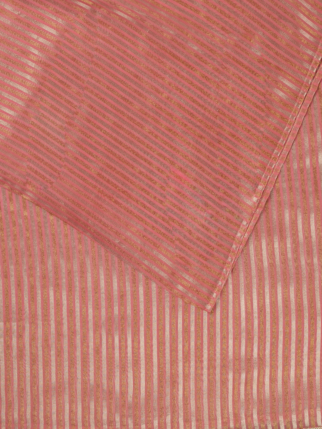 Peach  Tissue Sonarupa Stripes Banarasi Saree_2