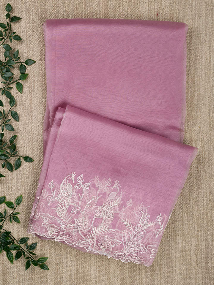 Pink Tissue Plain Banarasi Saree