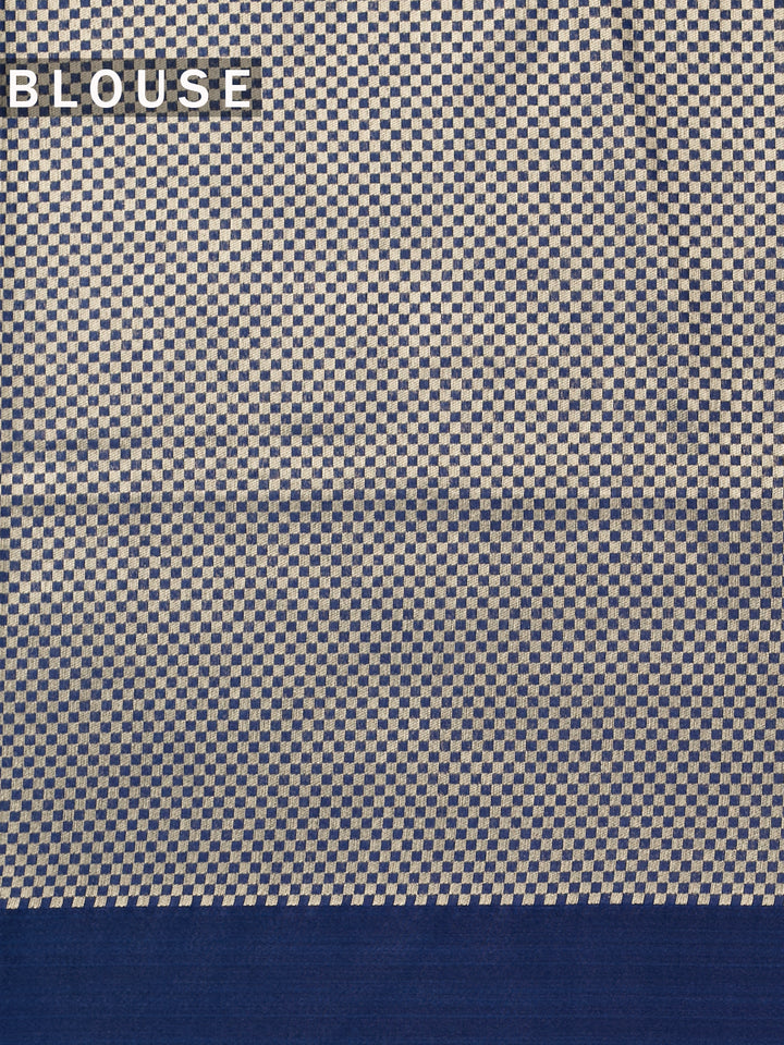 Blue Cotton Plain Banarasi Saree