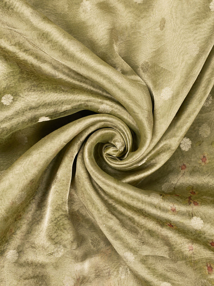 Green Pure Tissue Printed Banarasi Saree