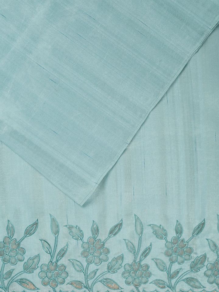 Green Tussar Plain Banarasi Saree